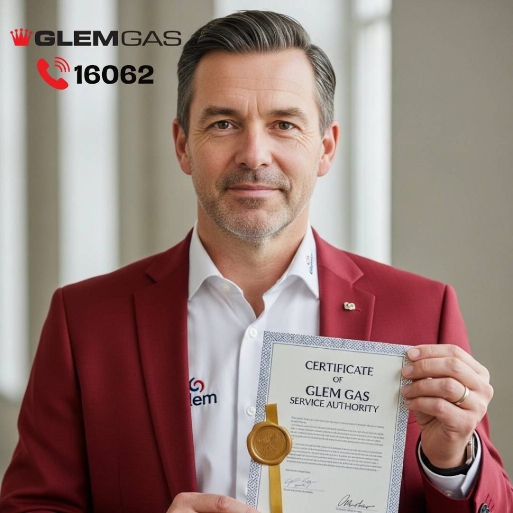 كبير مهندسي صيانة جليم جاز المعتمدين يحمل شهادة اعتماد وكيل جليم جاز الرسمي لتقديم خدمات الصيانة المنزلية المعتمدة.